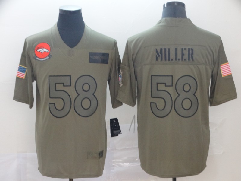 Men's Denver Broncos Von Miller #58 Brown Jersey